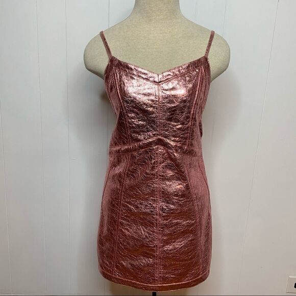 Metallic Pink Mini Dress For Love and Lemons Luna Sz XS - Picture 4 of 10